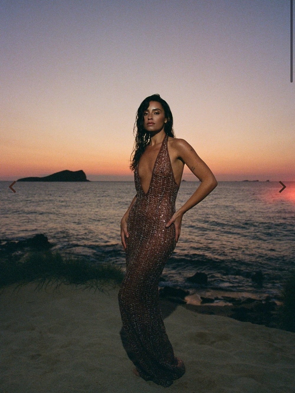 Selea Sequin Crochet Maxi Dress